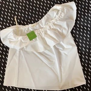 Kate Spade White one shoulder blouse NWT